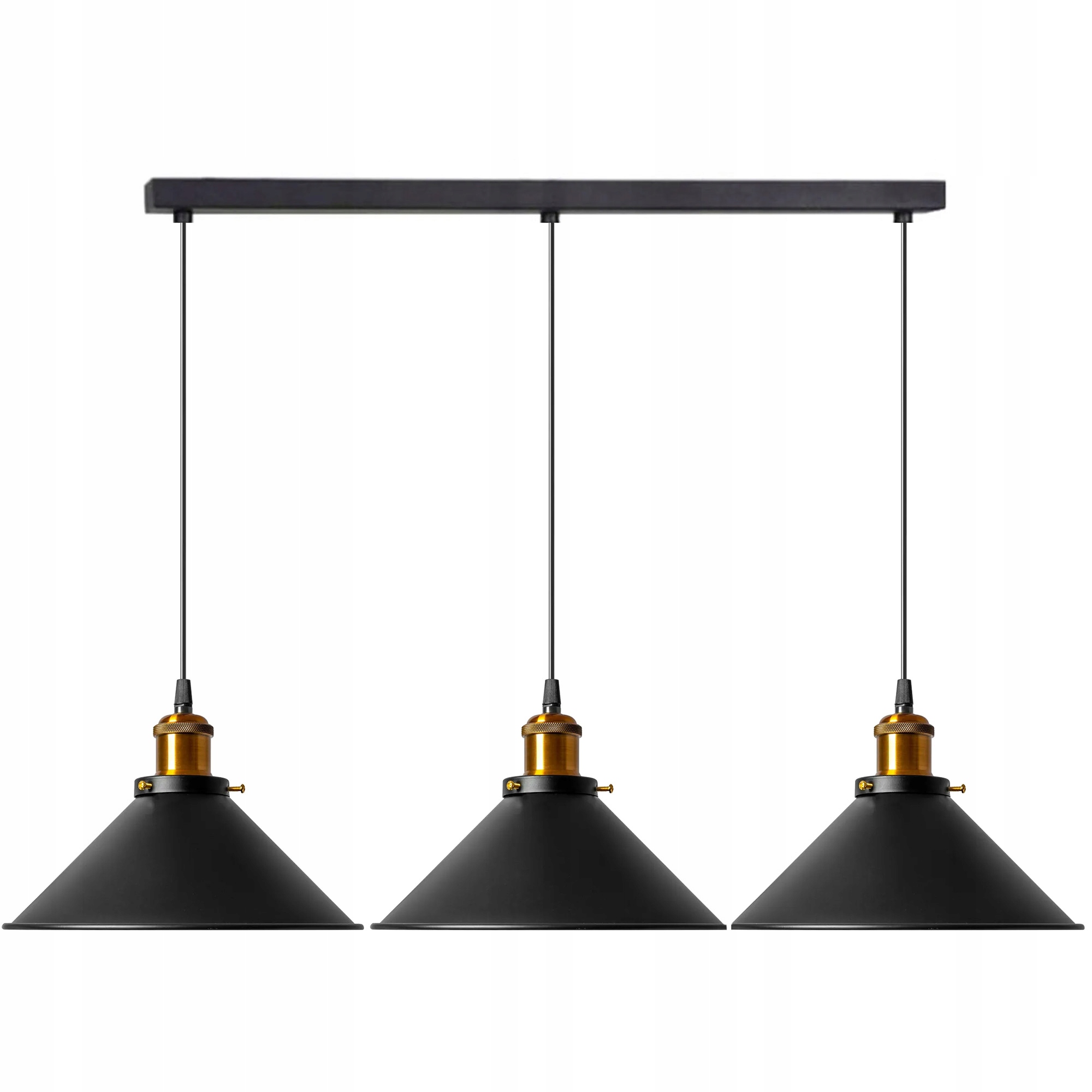 Trojitá Čierna Industriálna Kovová Stropná Lampa Loft Porto E27