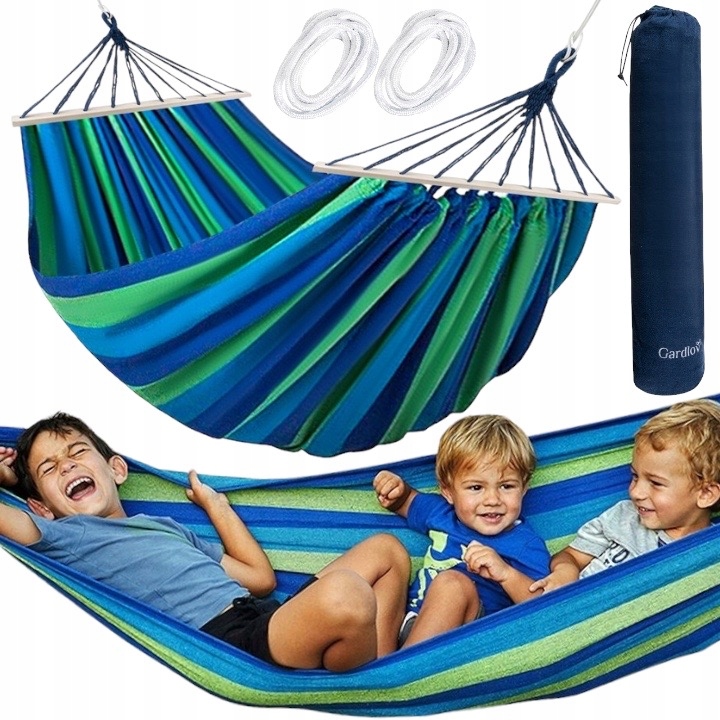 

Duży Hamak Ogrodowy Z Pałąkami 2 Osobowy Torba XXL