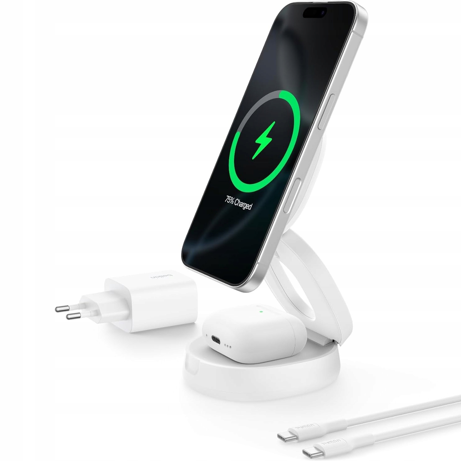 Belkin Ładowarka indukcyjna do MagSafe iPhone/AirPods, Galaxy /Buds Qi2 15W