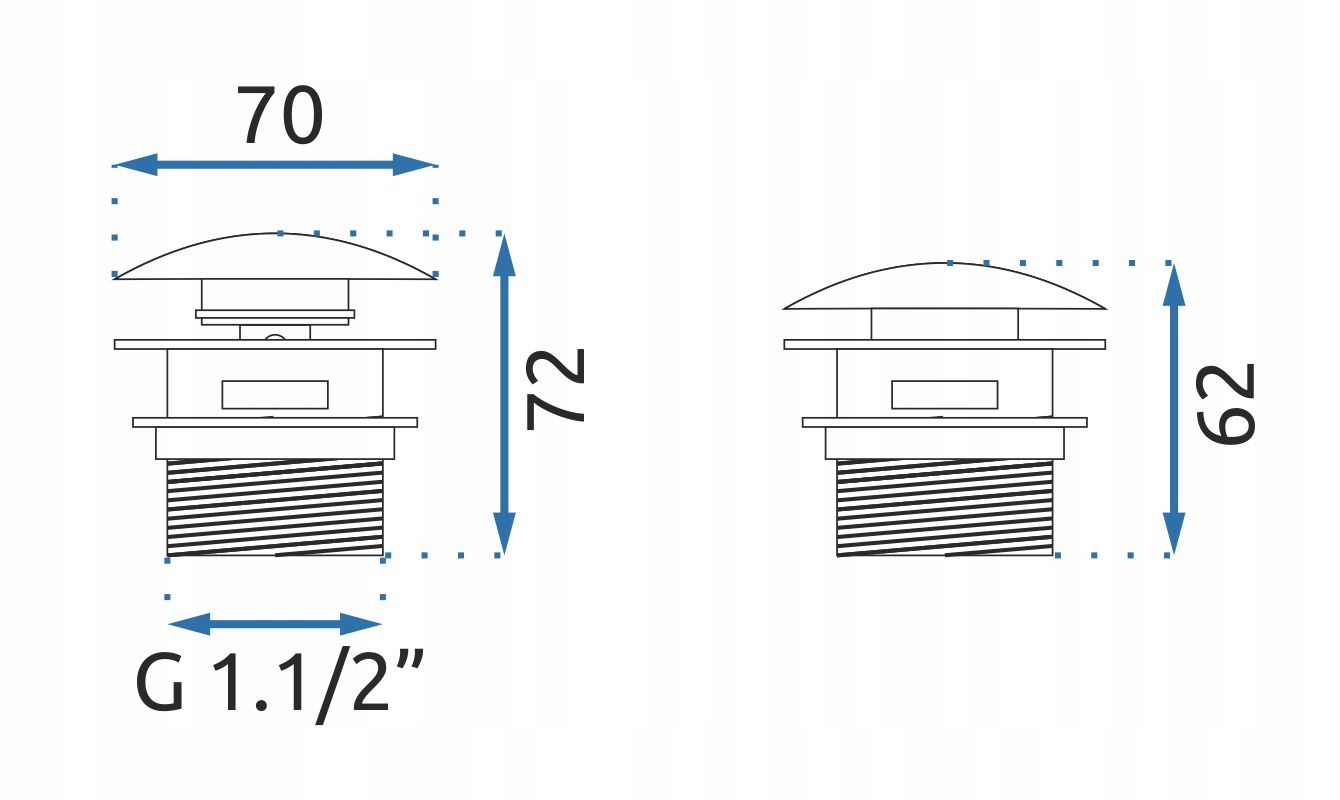 Korek Wannowy KLIK-KLAK Uniwersalny Złoty Gold REA Rodzaj klik-klak