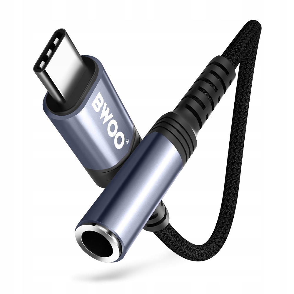 Bwoo Adapter Aux 3 5MM Do Usb C Telefon Komputer Czarna Wersja