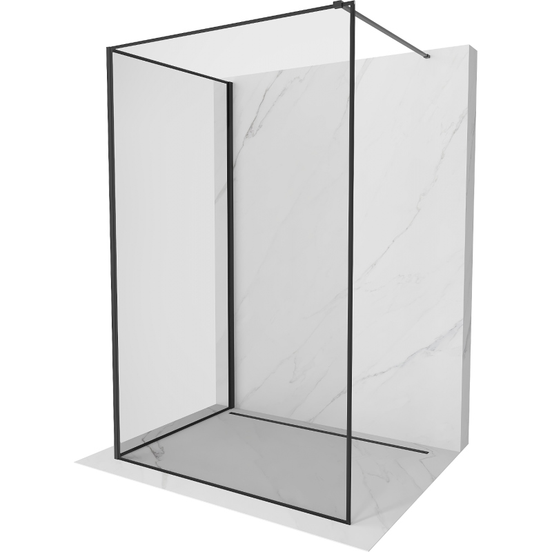 Ścianka szyba prysznicowa 130x90 Walk In Mexen Kioto 8 mm czarna ramka