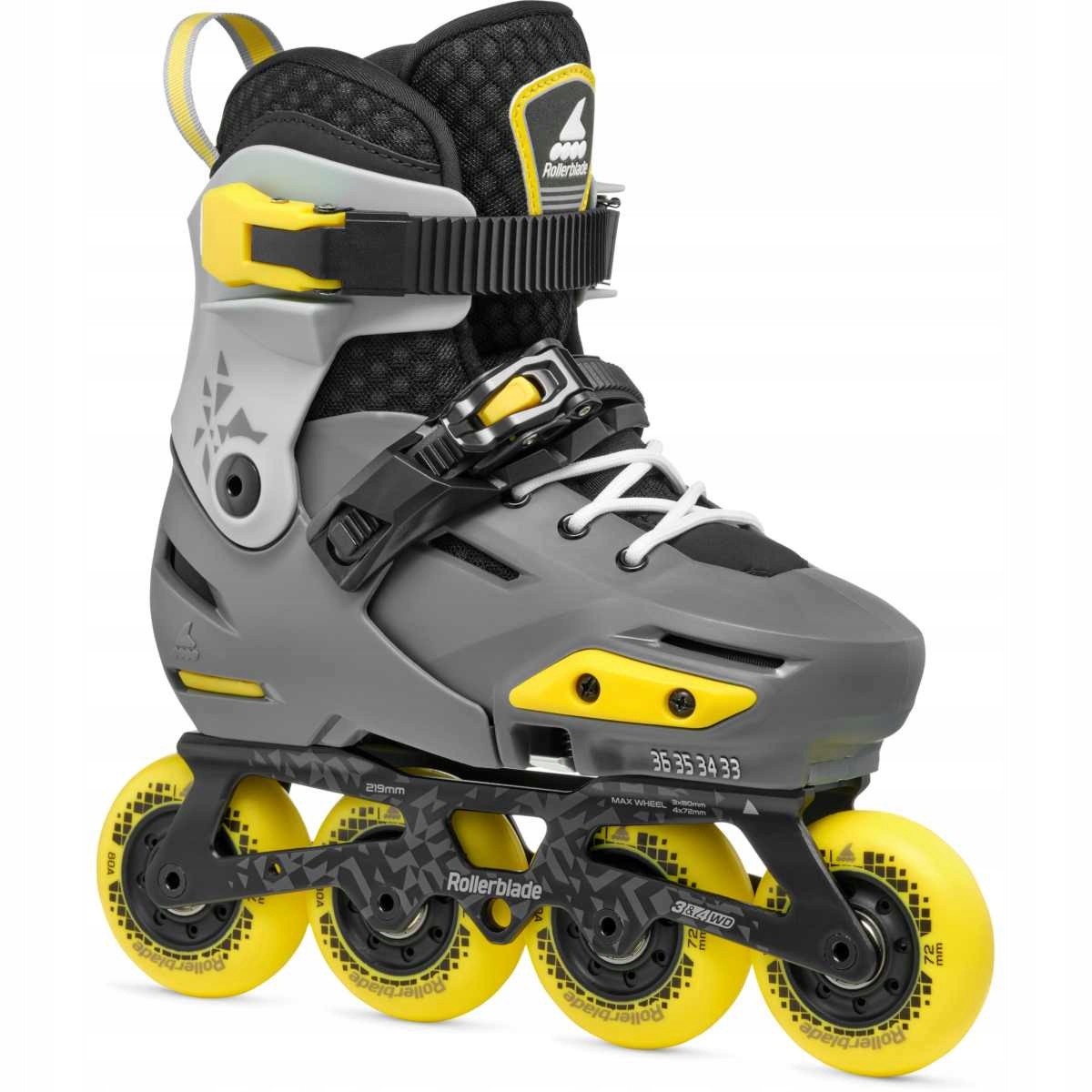 Městské Kolečkové Brusle Rollerblade Apex Charcoal Yellow 29-32