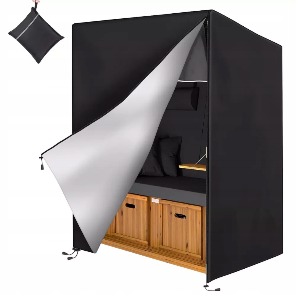 Obal Na Plážový Koš 420D 135*105*175/140 Cm Voděodolný Černý XXL