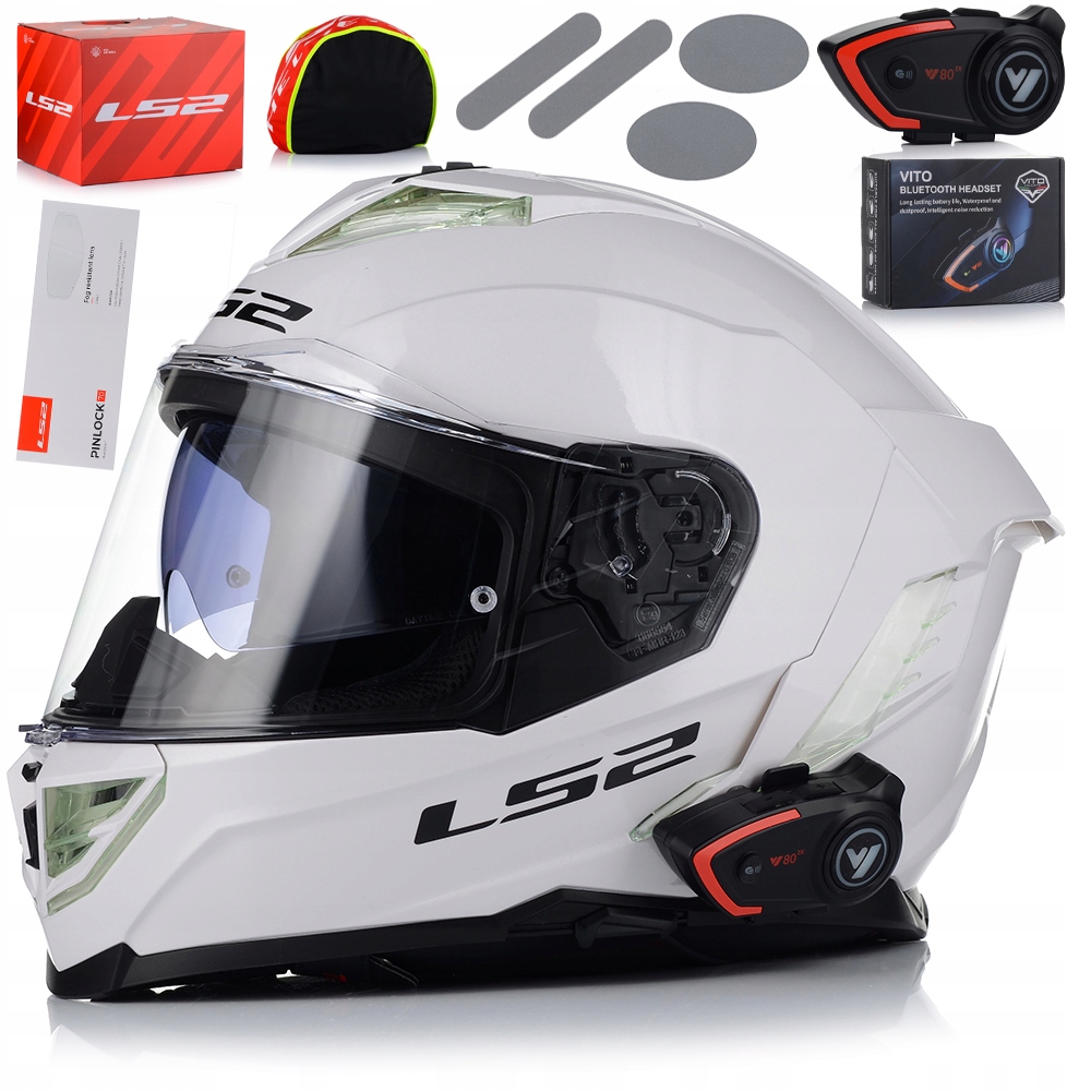 Motocyklová Prilba LS2 FF818 Storm III Biela Pinlock Blenda Interkom