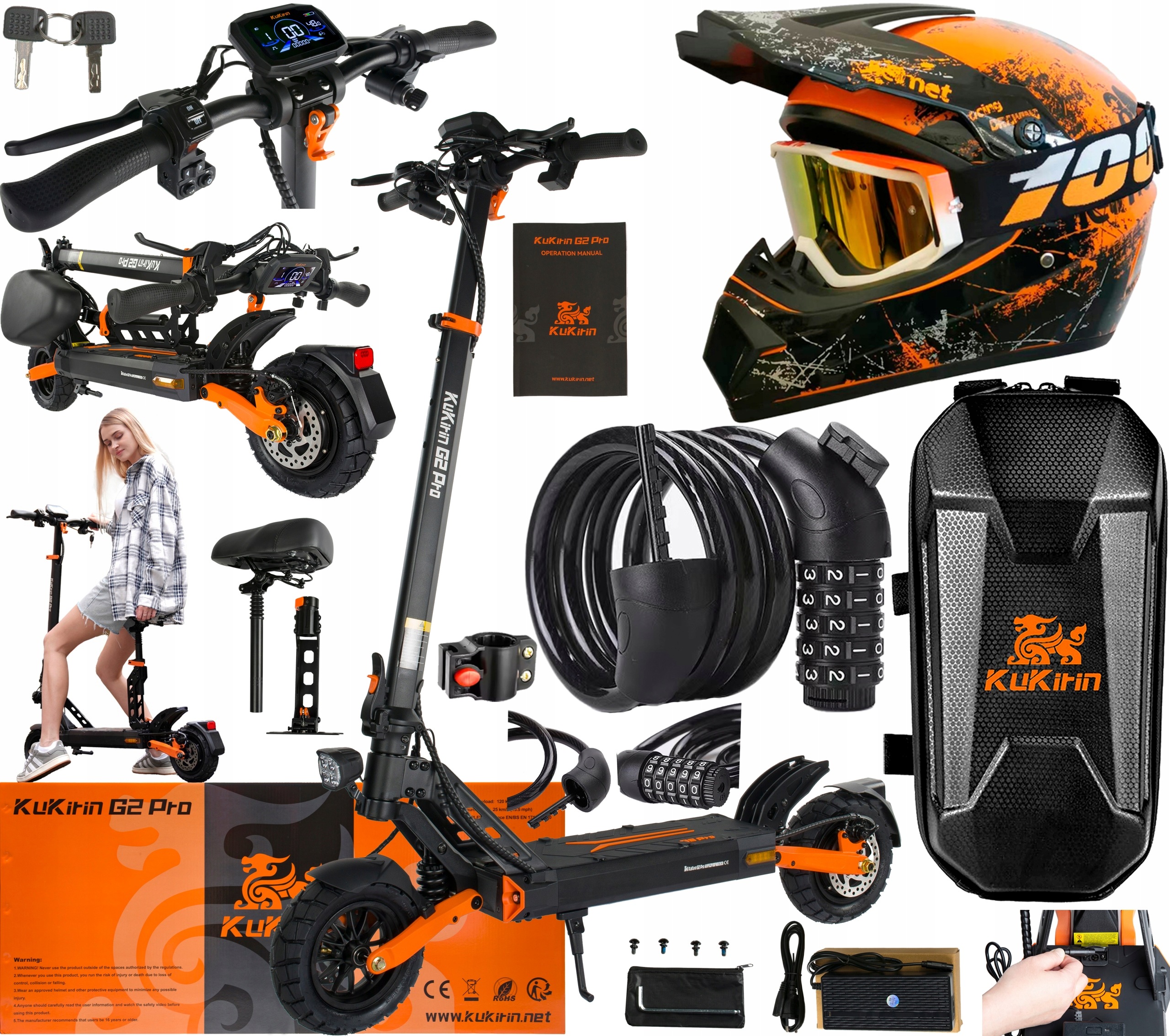 Elektrické vozidlo Kukirin G2 Pro 600W 45KM/H 48V 15.6AH 58KM +3 dárky