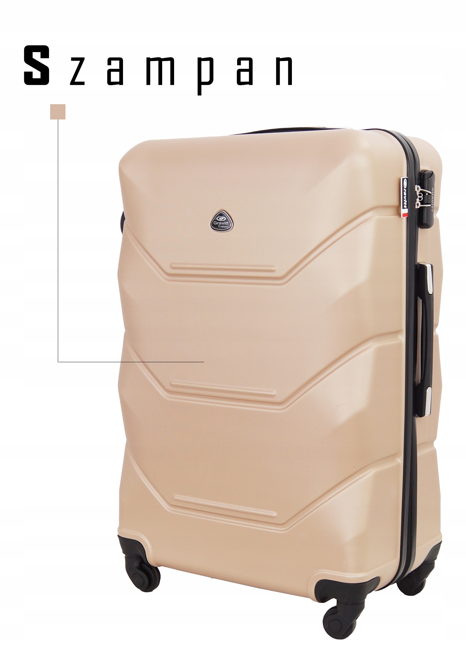 WALIZKA PODRÓŻNA GRAVITT 950 DUŻA XXL BAGAŻ NA KÓŁKACH SAMOLOT Model 950G