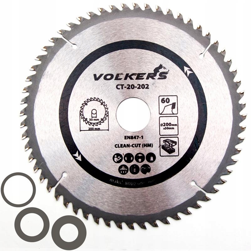 Piła tarczowa do drewna, 200 x 30 mm T60