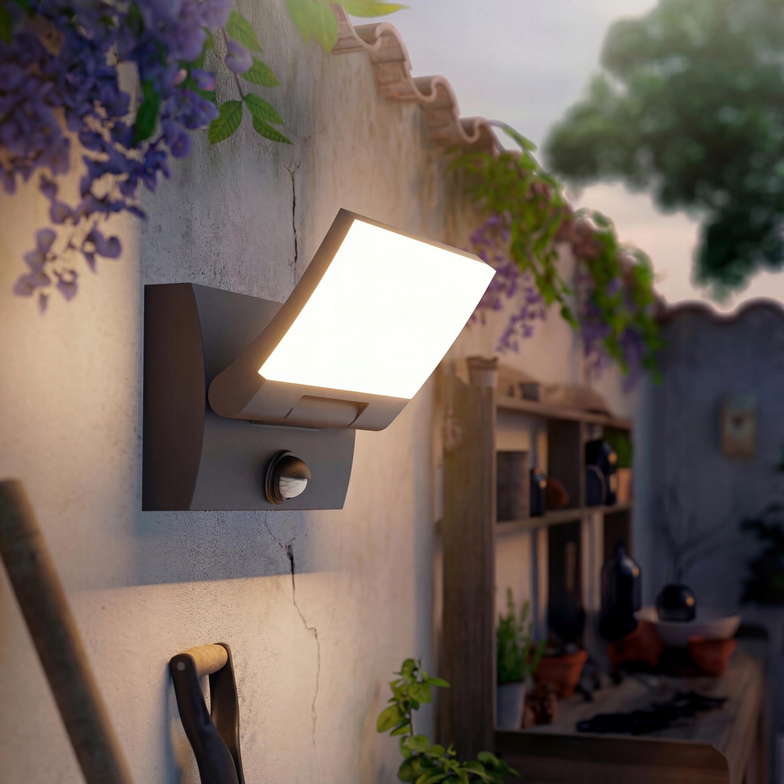 K-BRIGHT Lampa Zewnętrzna LED 30W z Czujnikiem Ruchu IP65 3000K Anthrazit — miniatura 9