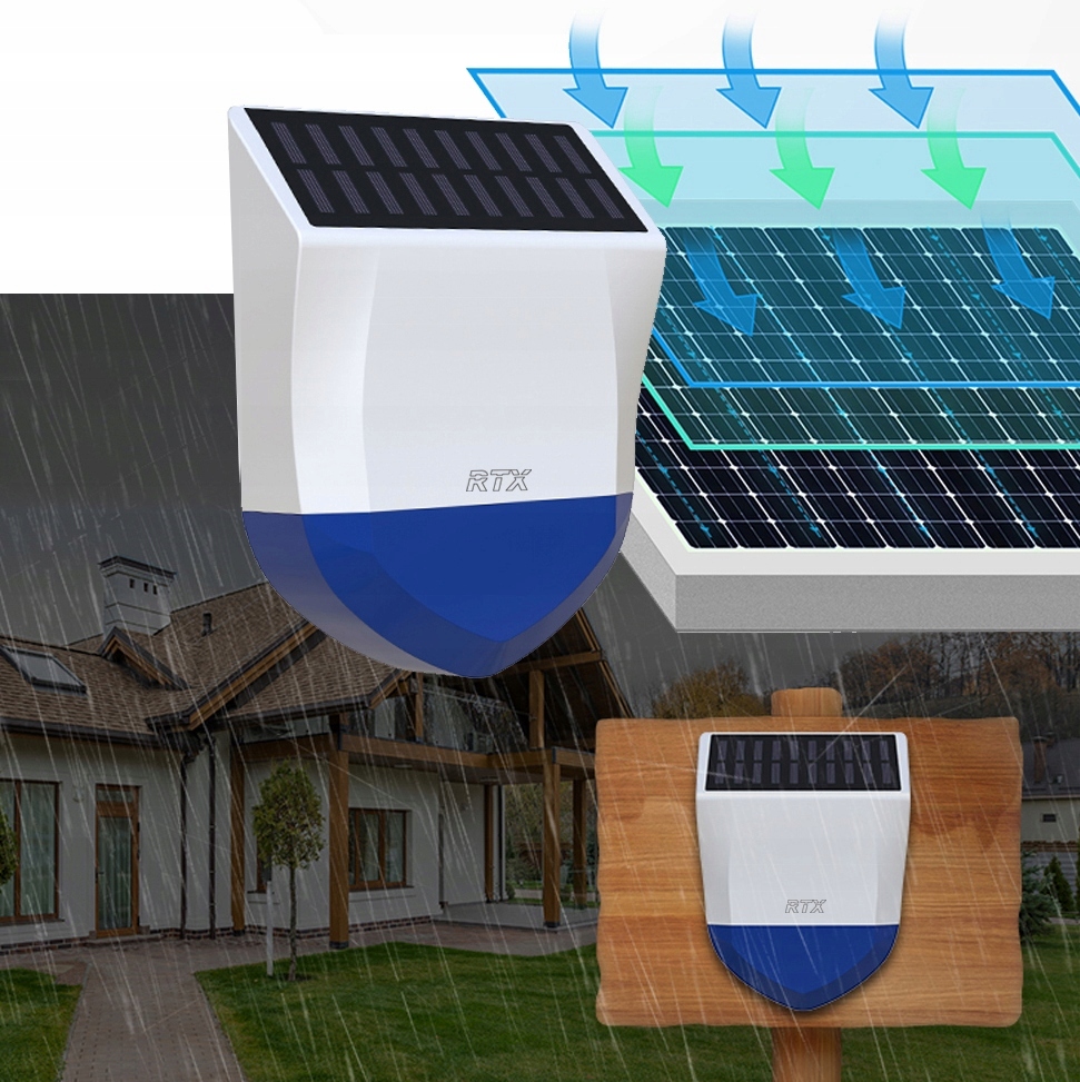 Syrena Alarmowa Zewnętrzna Solar Aku WiFi TUYA Rodzaj głośnik