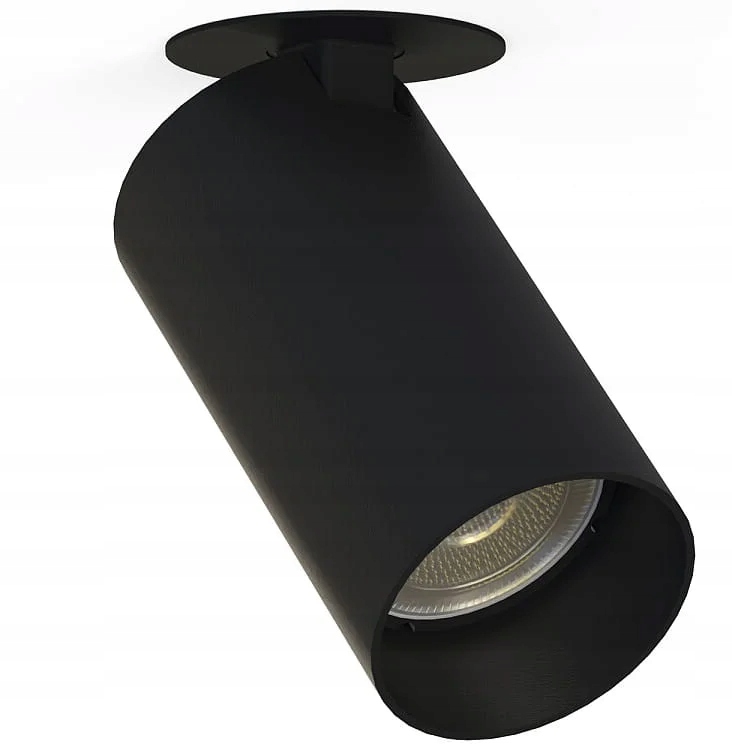 Lampa zapuštěná trubková bodová, pohyblivý reflektor, černá Nowodvorski