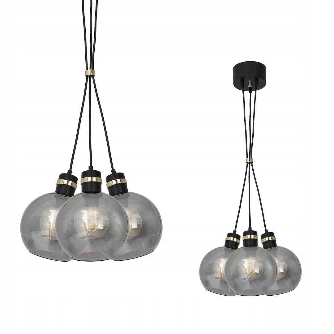MiLAGRO Závěsná lampa Omega Black/Gold 3Xe27 Stropní lustr Osvětlení