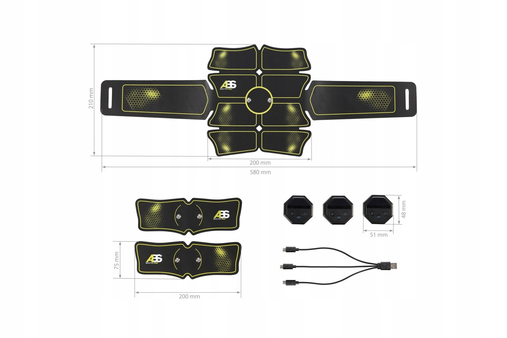Elektrostimulátor svalů Abs Master Pro 10 režimů 20 úrovní Hms
