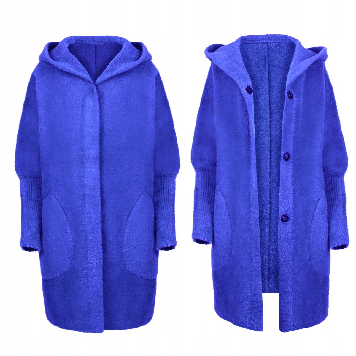 PŁASZCZ ALPAKA CIEPŁY MILUTKI WEŁNA OVERSIZE KAPTUR KOLORY Kolekcja WIOSENNA