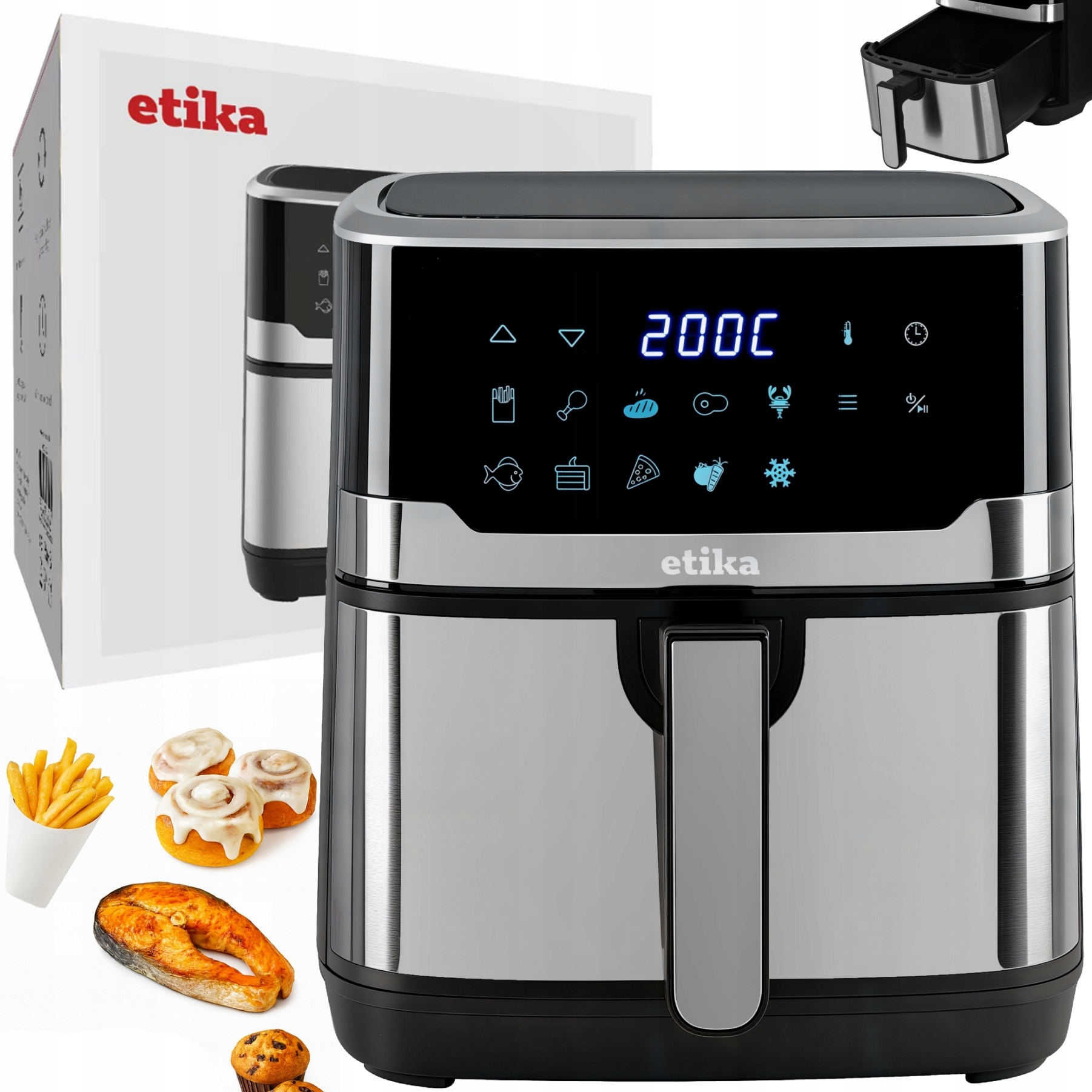 Frytkownica Beztłuszczowa Air Fryer Frytownica Duża 6,5L Misa