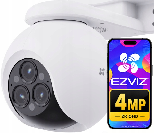 Kamera Obrotowa WiFi 12MPx (3x4MP) Ezviz CS-H80f MultiLens Zewnętrzna Audio
