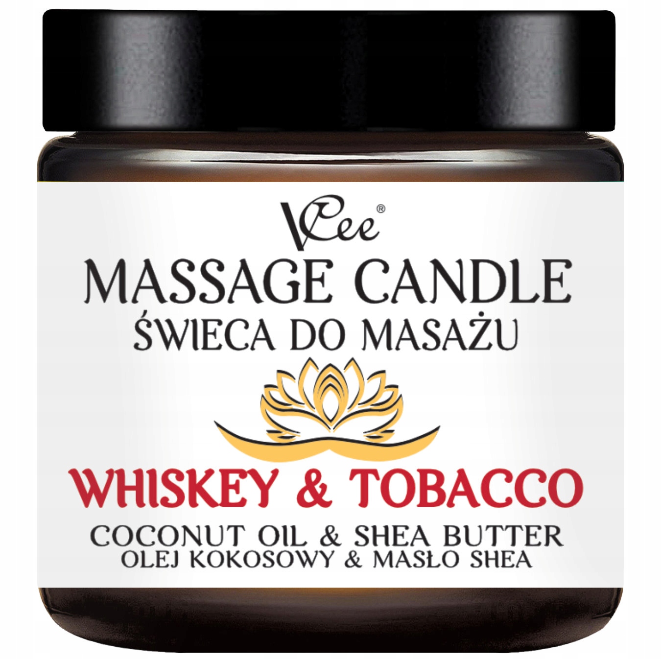 

Świeca do masażu ciała Whiskey & Tobacco VCee