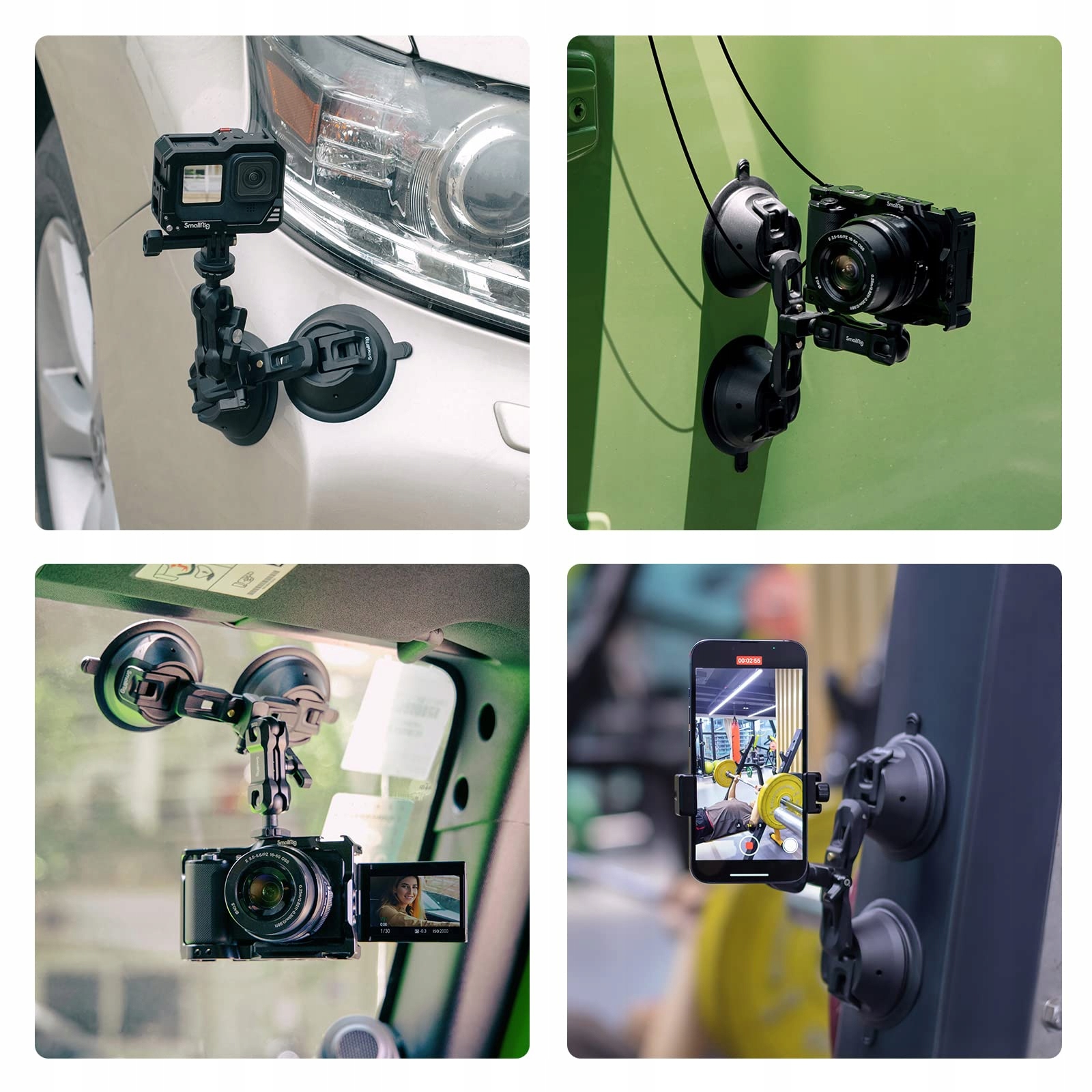 SMALLRIG Uchwyt Przyssawkowy Do Kamery GoPro Okno Samochodu DSLR 3 kg — miniatura 7