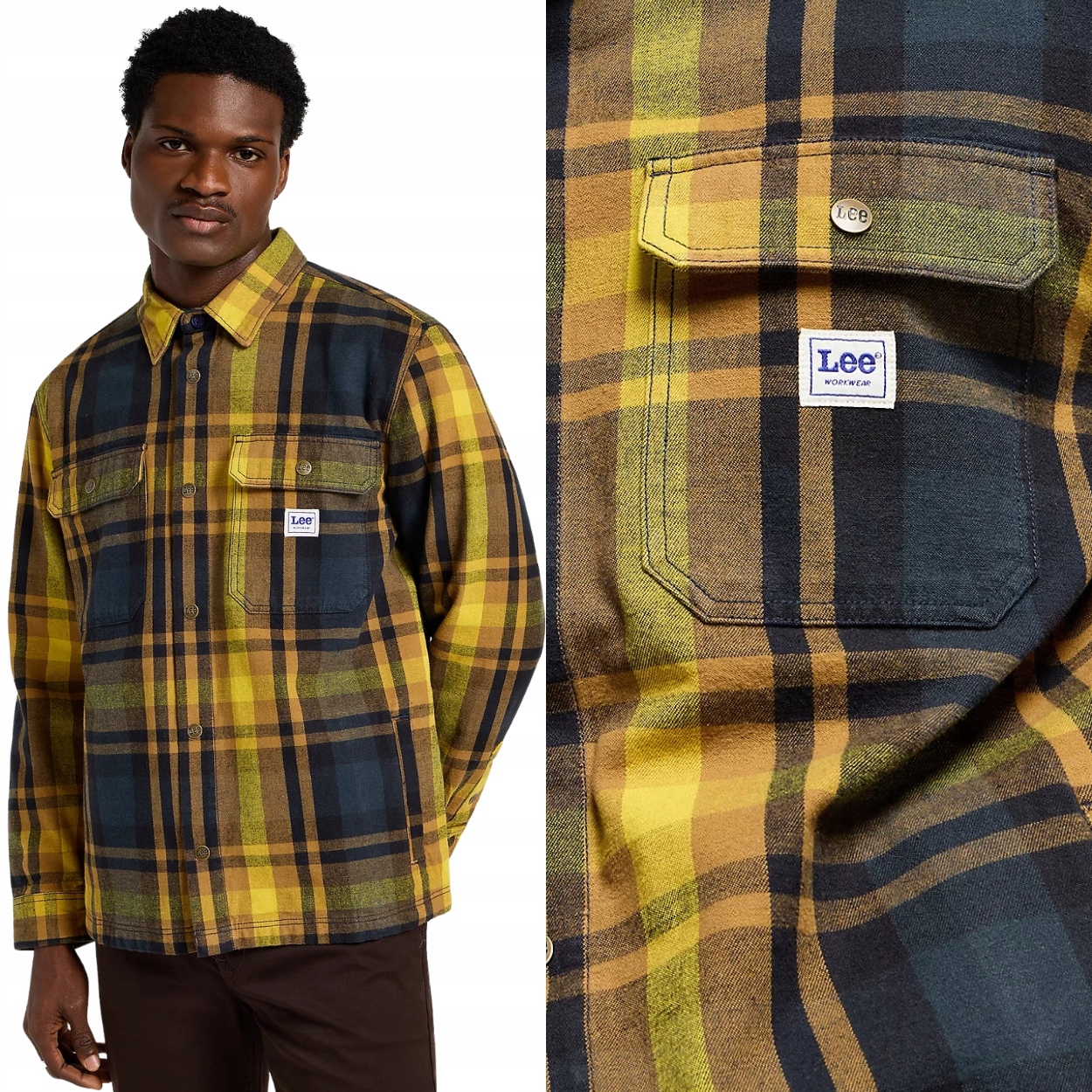 Lee Workwear Overshirt Pollen bavlněná košile bunda katana kostkovaná XL