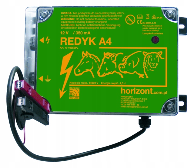 Redyk A4, Akumulátorový elektrizátor pastuch oplocení skot, koně, ovce