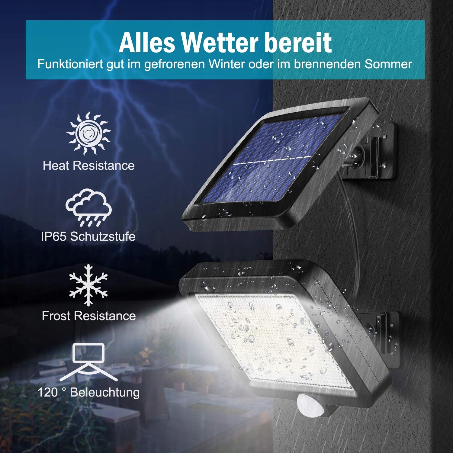 MPJ Solarne Oświetlenie Zewnętrzne 56LED Czujnik Ruchu — miniatura 5