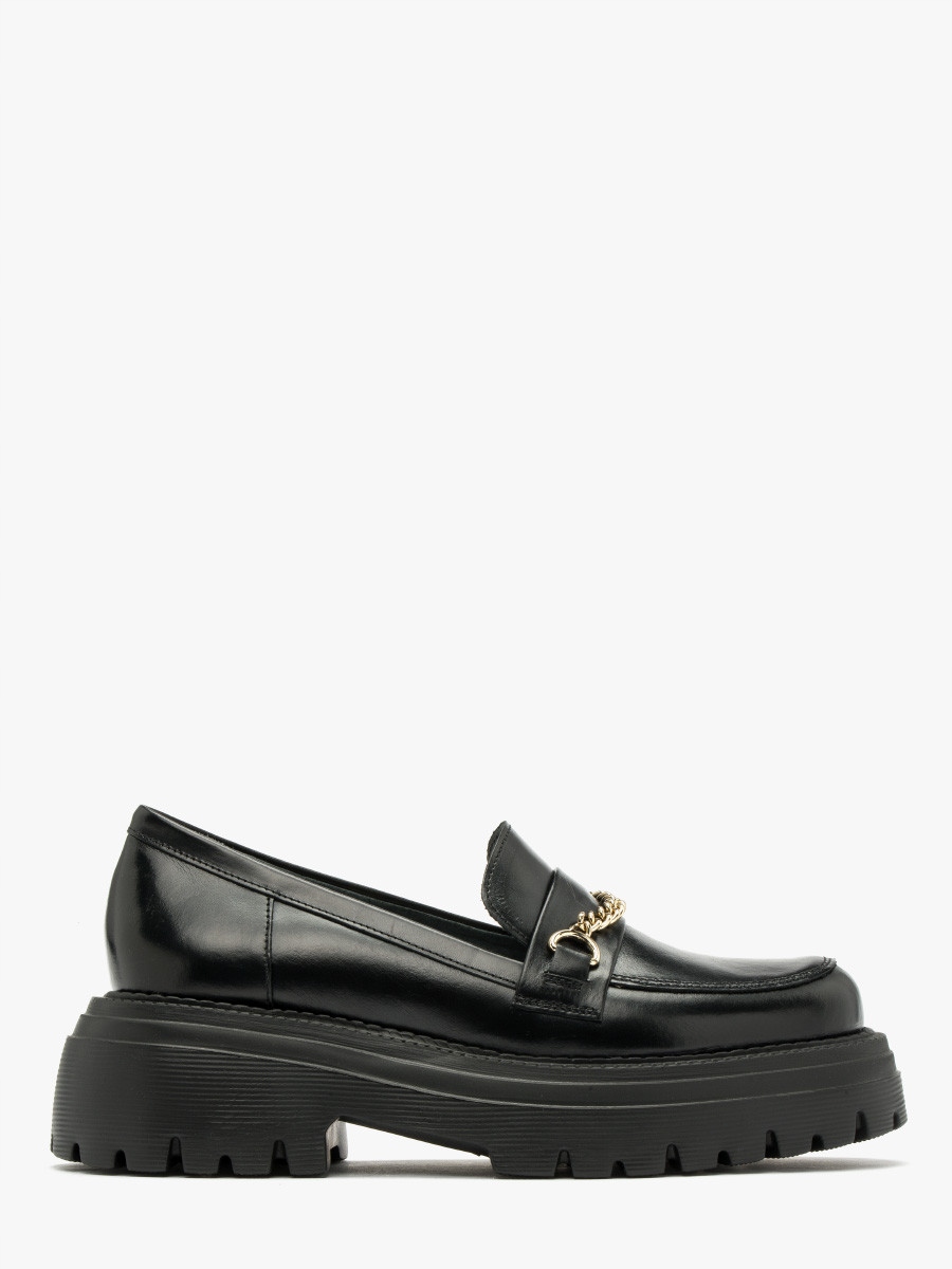 Buty damskie skórzane czarne mokasyny skóra licowa