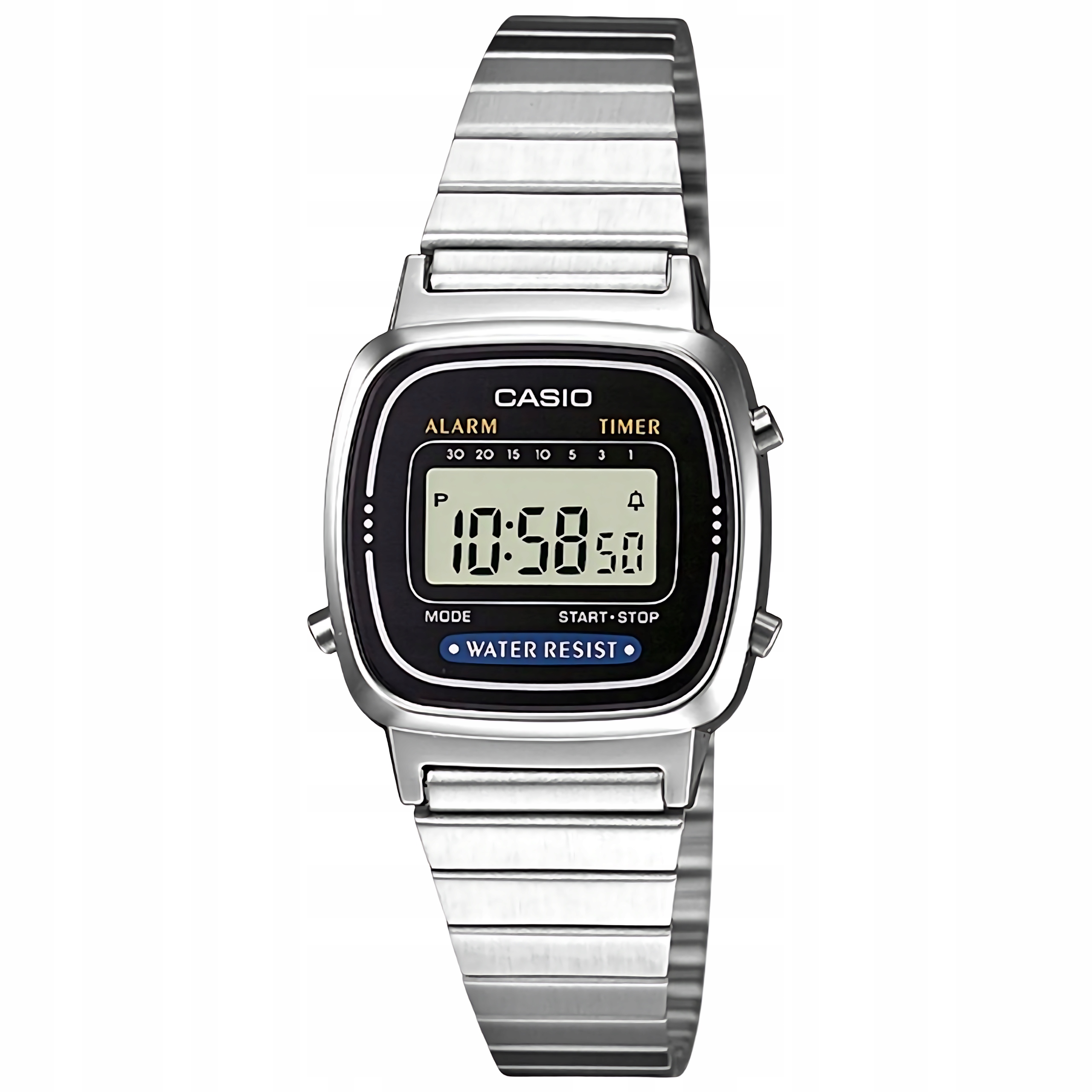 Dámské hodinky Casio LA670WA-1 Vintage Stříbrné Retro Elektronické WR30 Box