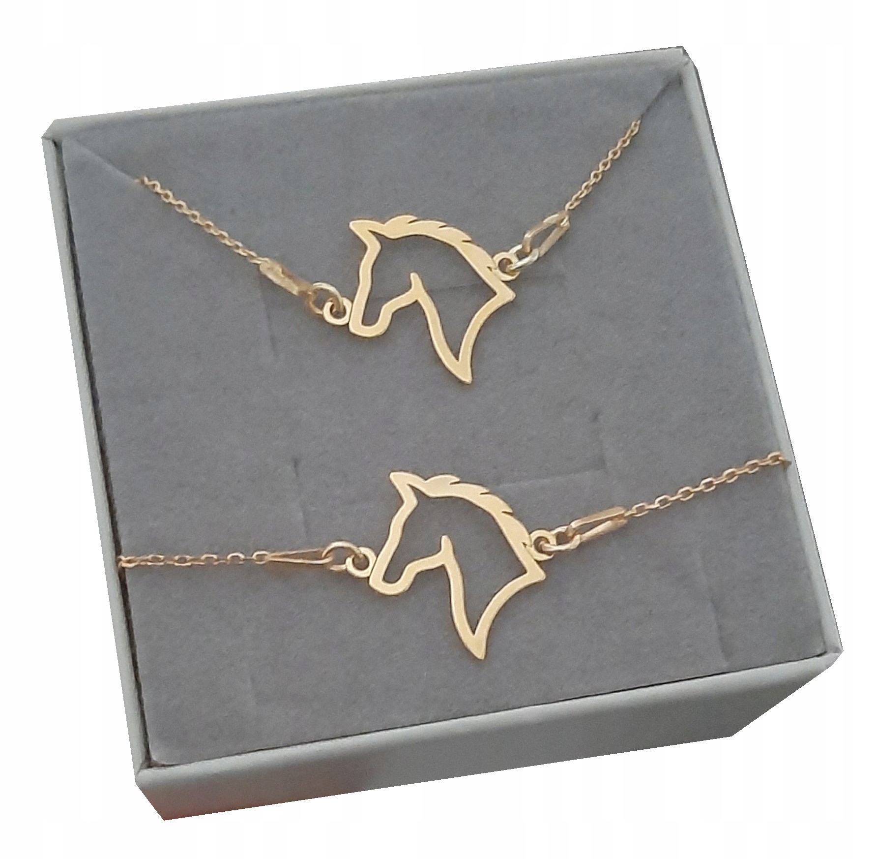 

Złoty komplet Koń Konik Srebro 925 pozłacane