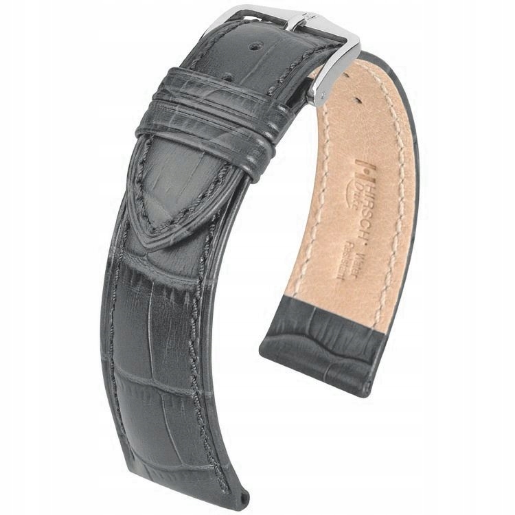 Šedý kožený opasek 22 mm Hirsch Duke 01028030-2-22 (L)