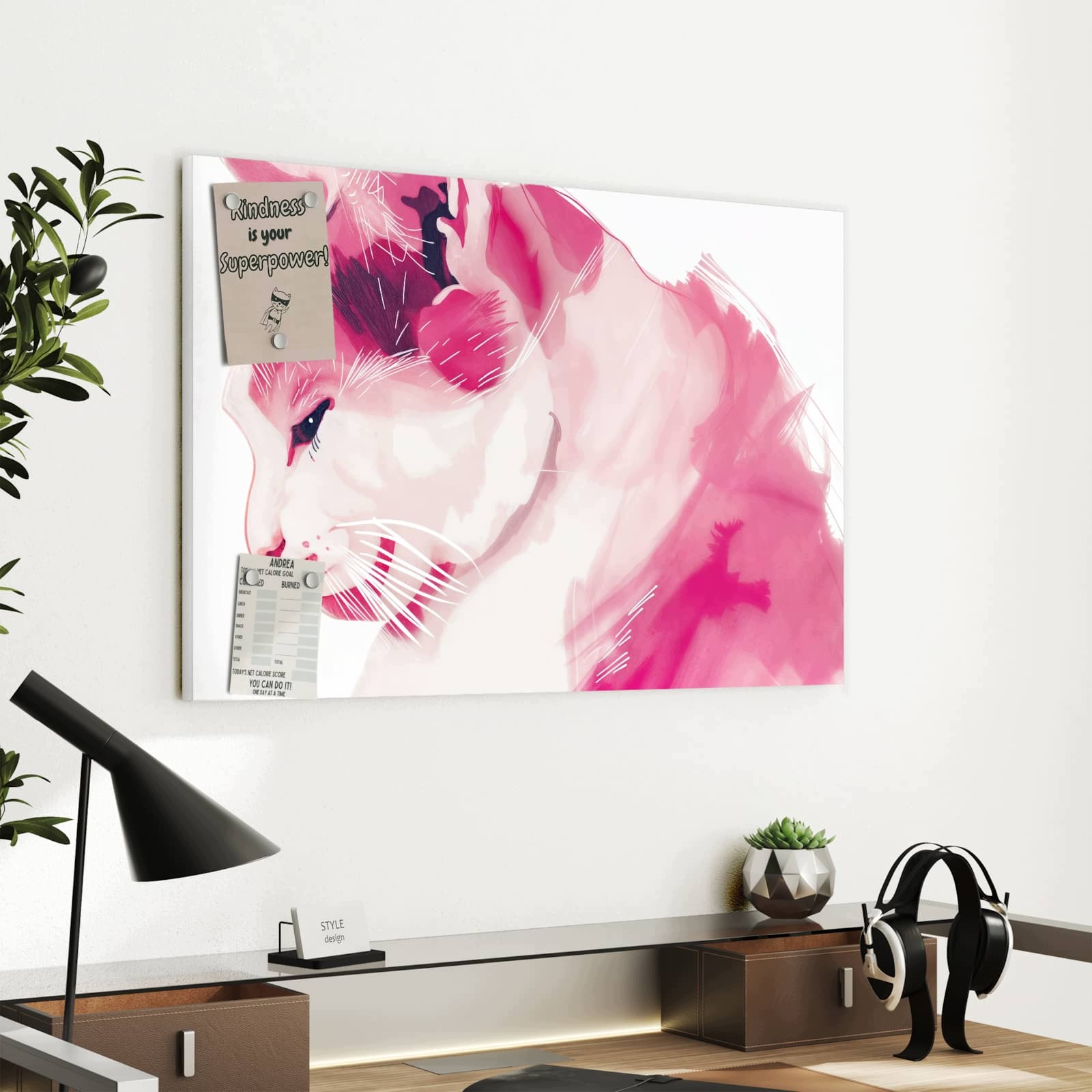 Magnetická tabule Portrét kočky 60 × 40 cm