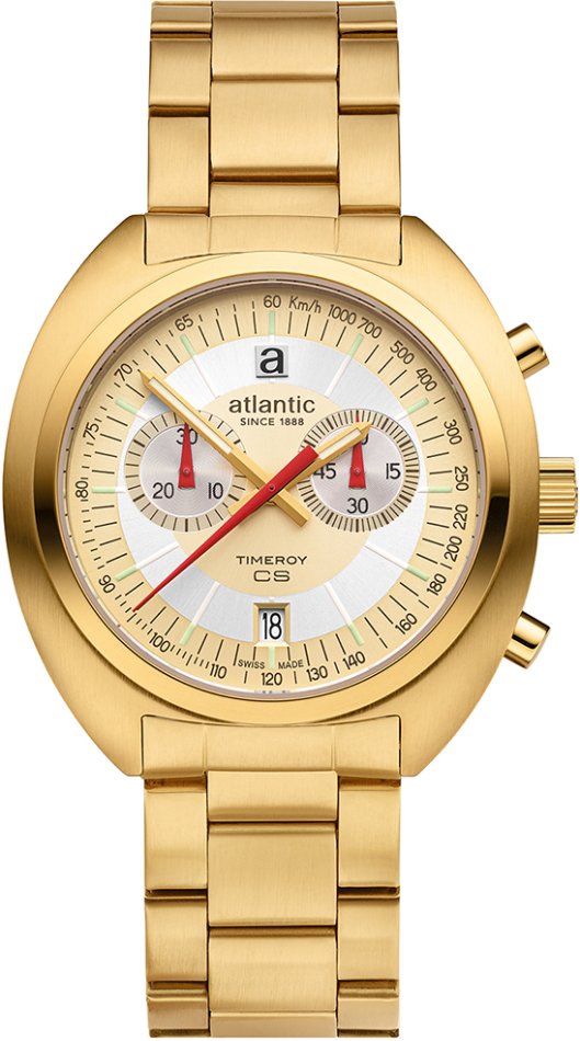 Pánské hodinky Atlantic 70467.45.35 zlaté klasické na plavání