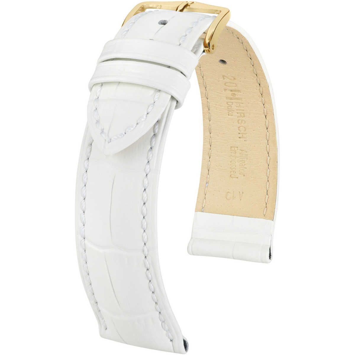 Bílý kožený opasek 12 mm Hirsch Duke