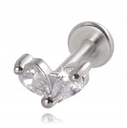 

Kolczyk Labret Liść 2 Helix Tytan G23 1,2/8