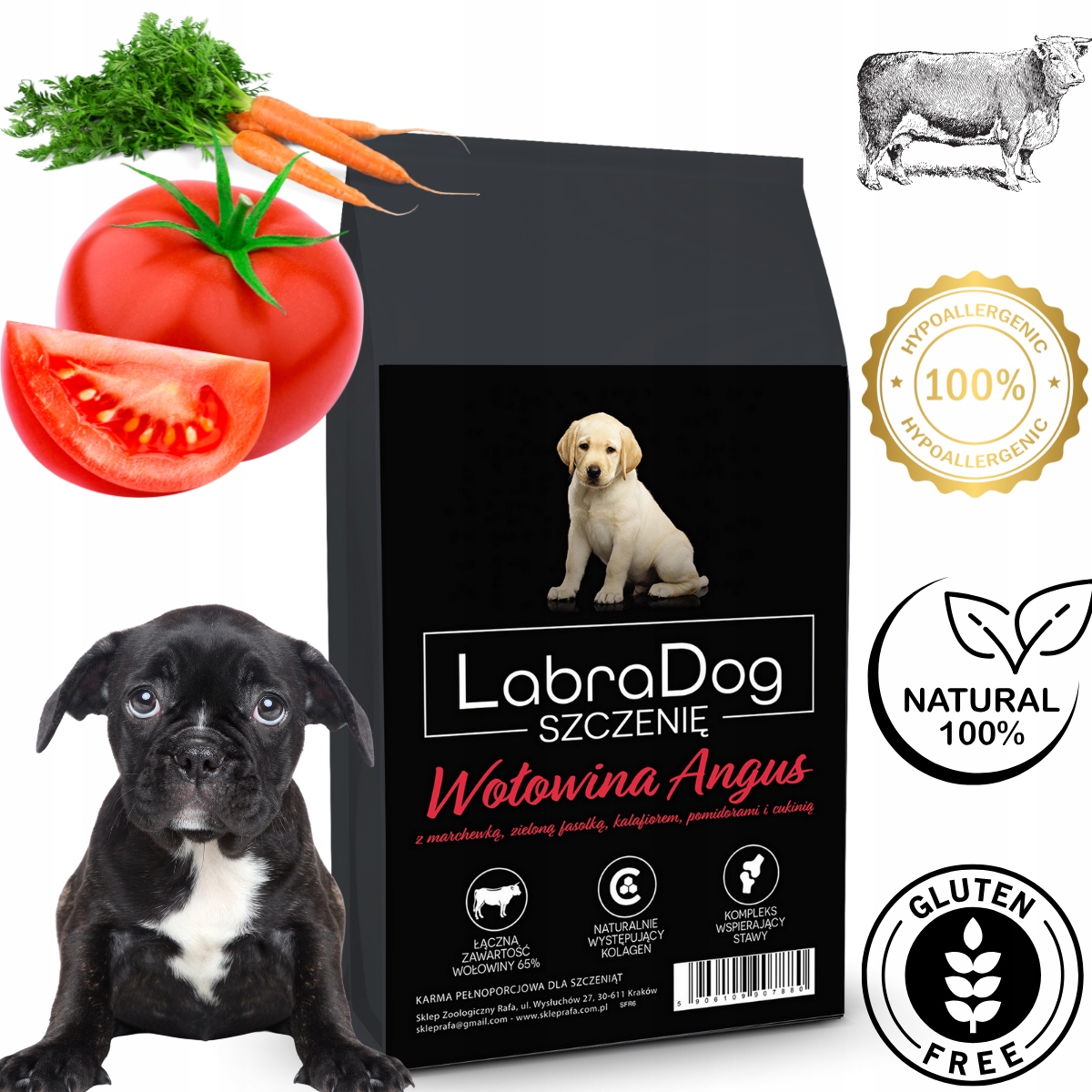 LabraDog Superfood Puppy Hypoalergenní hovězí maso Angus 65% pro buldočka 6 kg