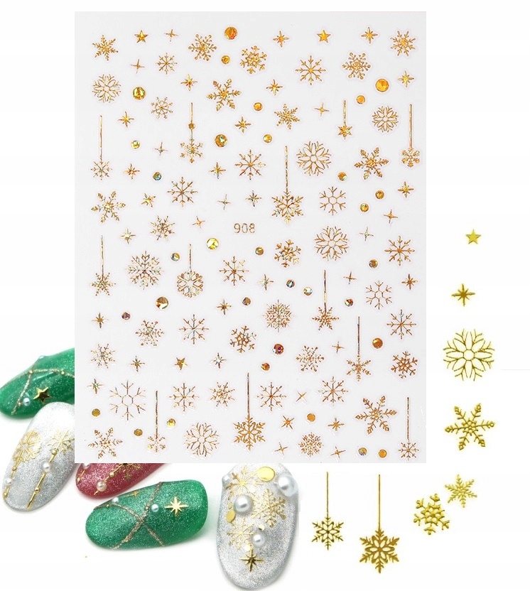 

Naklejki Na Paznokcie 3D świąteczne Śnieżynki E217