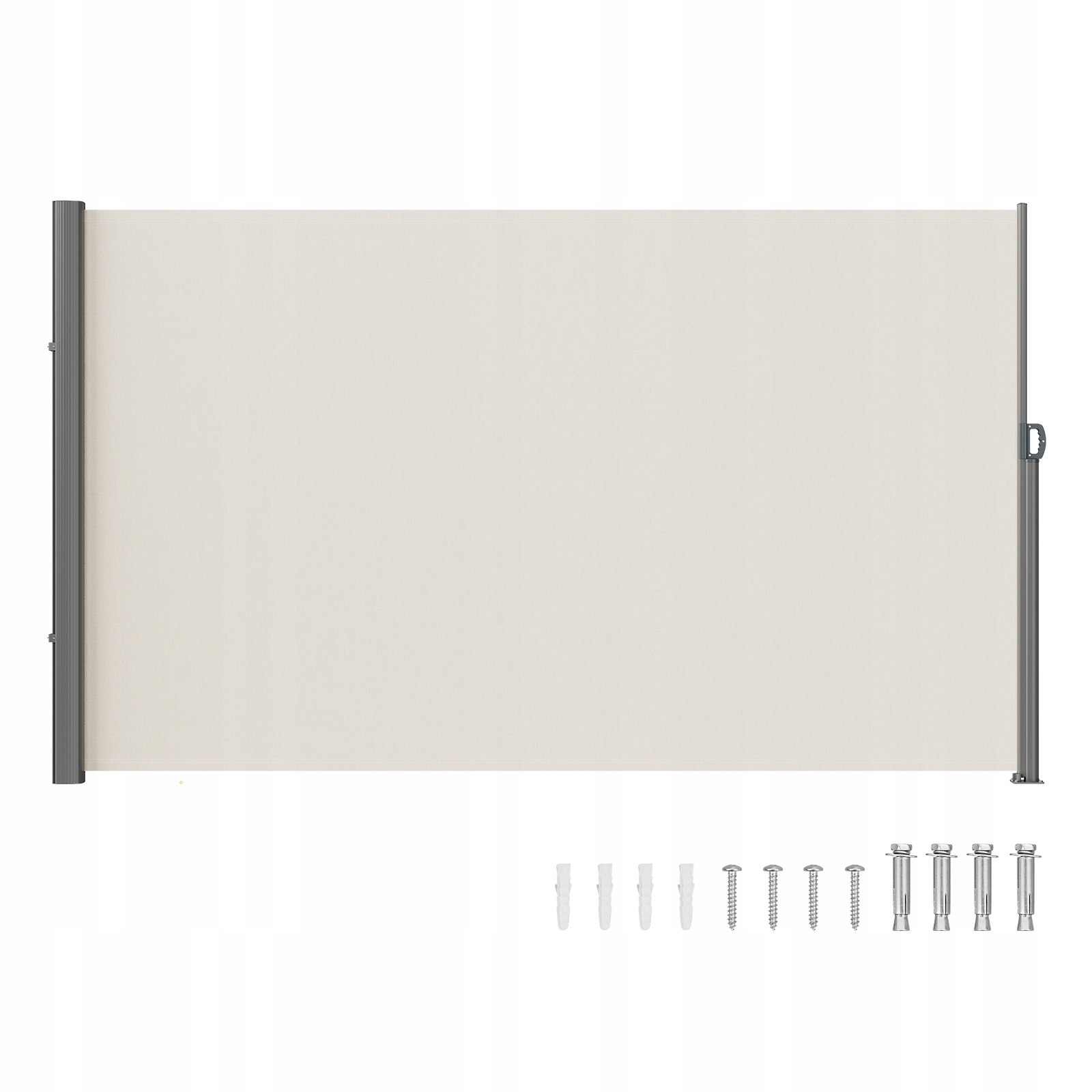 Bočná Markíza Vevor 160 X 300 CM Béžová Polyester 180 G, Pevný Železný Rám