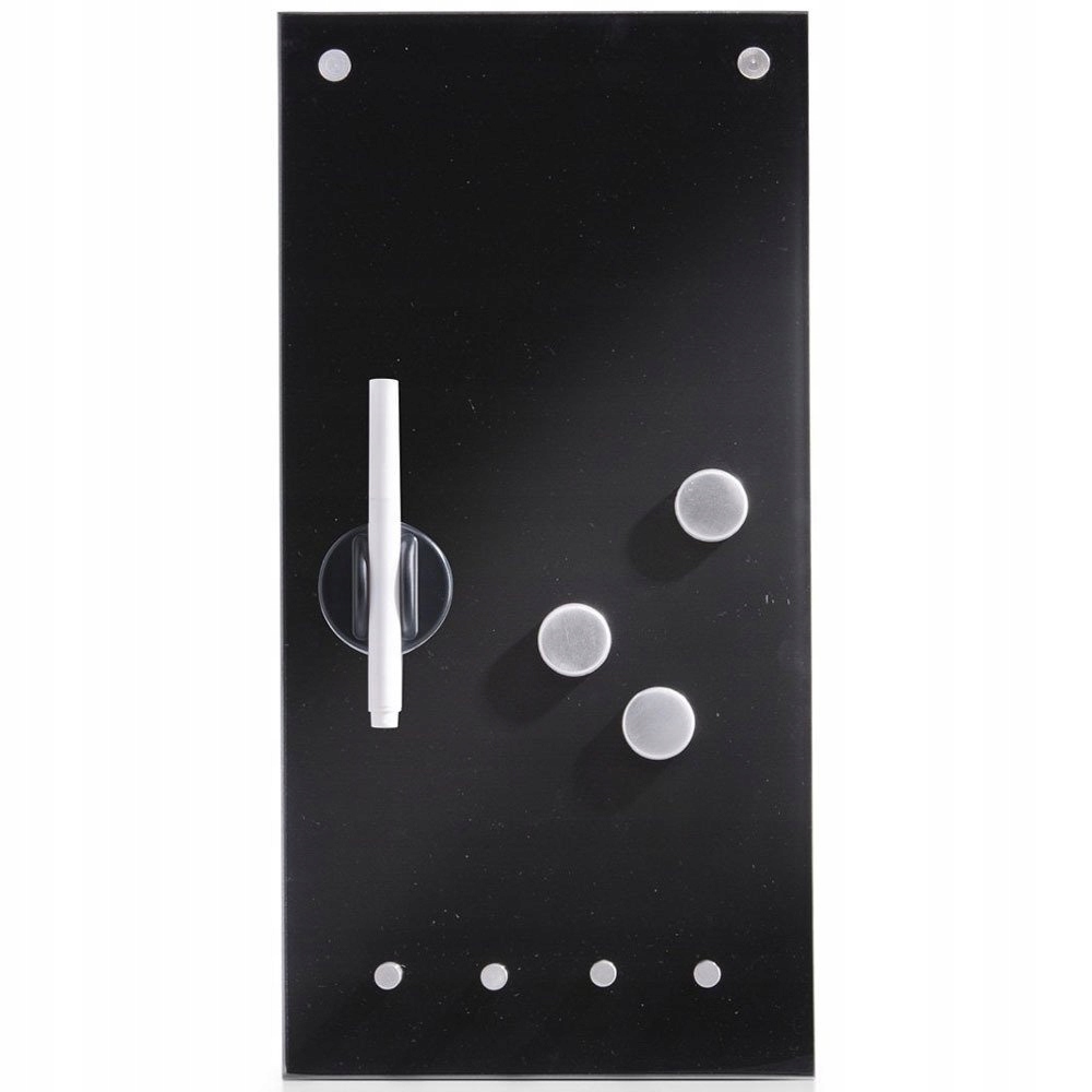 Szklana Tablica Magnetyczna Memo czarna 40x20cm praktyczna dekoracyjna