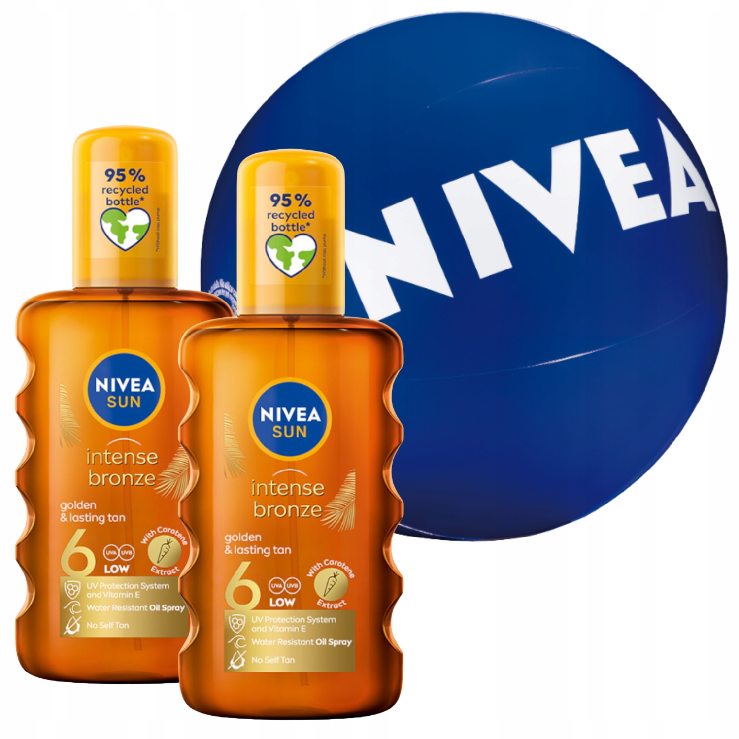 Nivea Sun Karotenový olej na opalování SPF6 ve spreji 200 Ml x2 +dárek