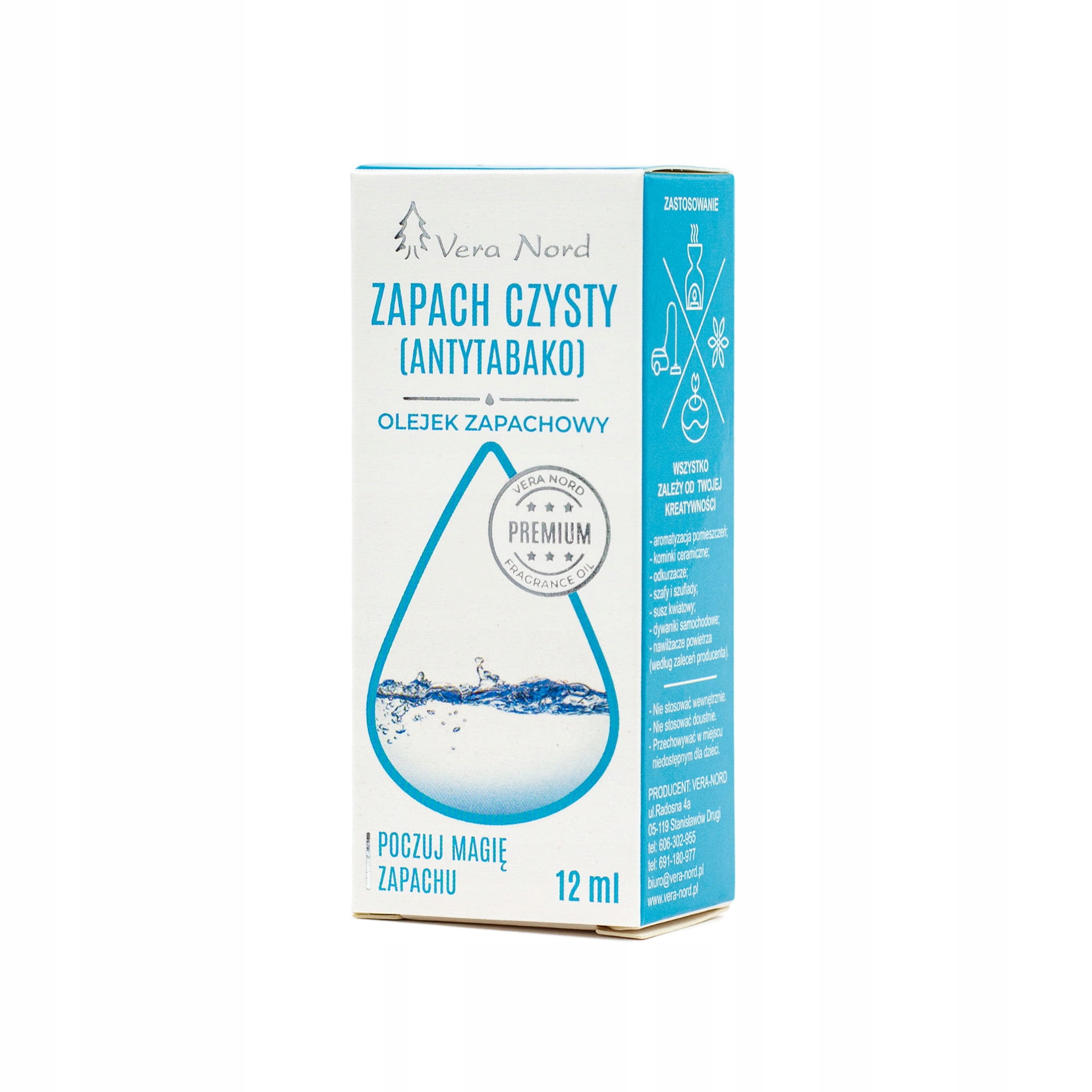 

Olejek zapachowy 12 ml zapach czysty (antytabako)