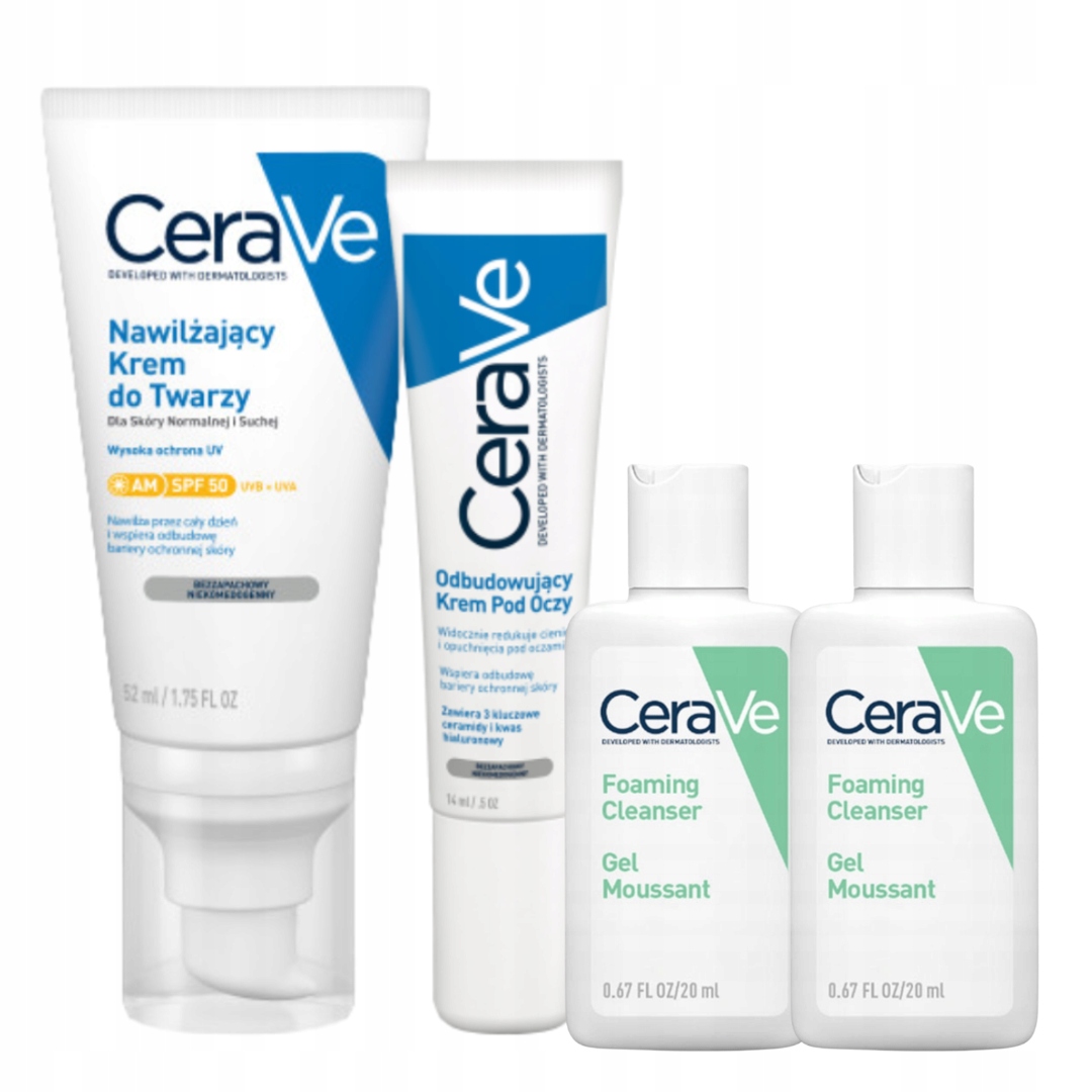 CeraVe Nawilżający Krem do Twarzy SPF50 Krem pod Oczy Odbudowujący