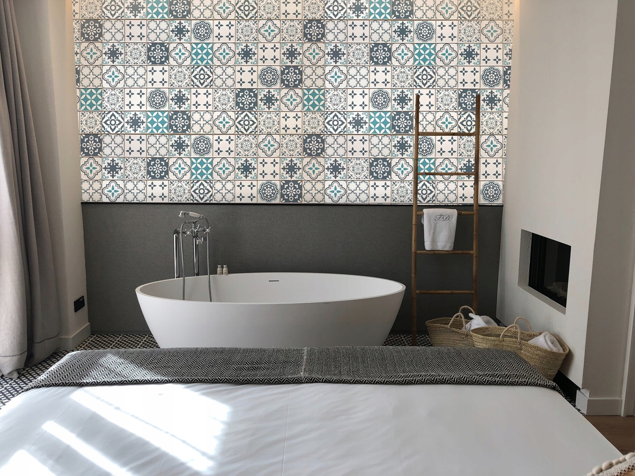 Patchwork panele ścienne 3D OKŁADZINA pcv BLUE MAT Długość 96.4 cm