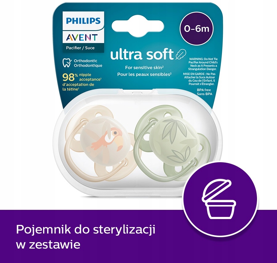 PHILIPS AVENT 2x SMOCZEK ULTRA SOFT ODDYCHAJĄCY ELASTYCZNY MIĘKKI ORTO 0-6M Wiek dziecka 0 +