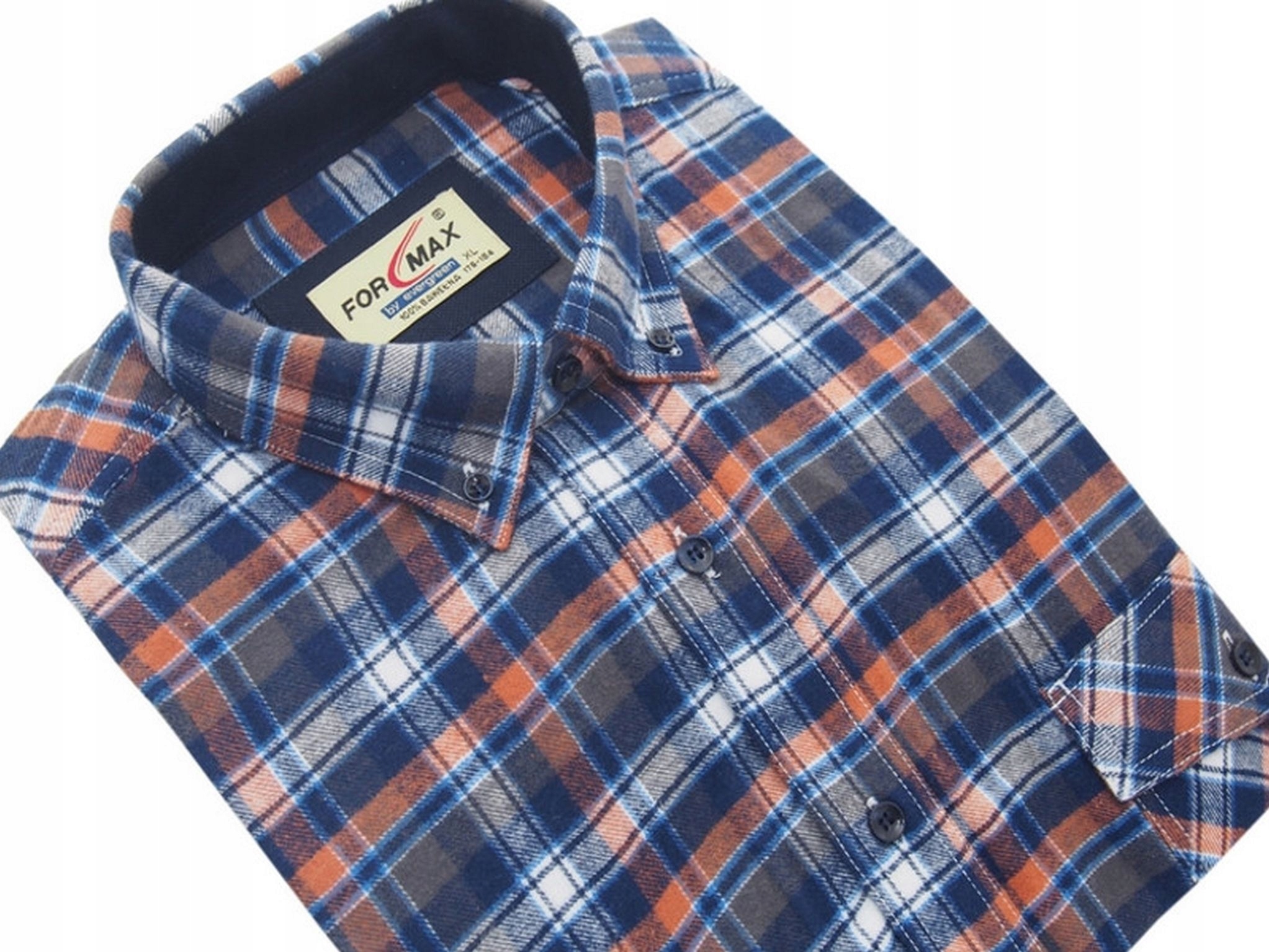 

Porządna Męska Koszula Flanelowa-kratka Roz.l FF48