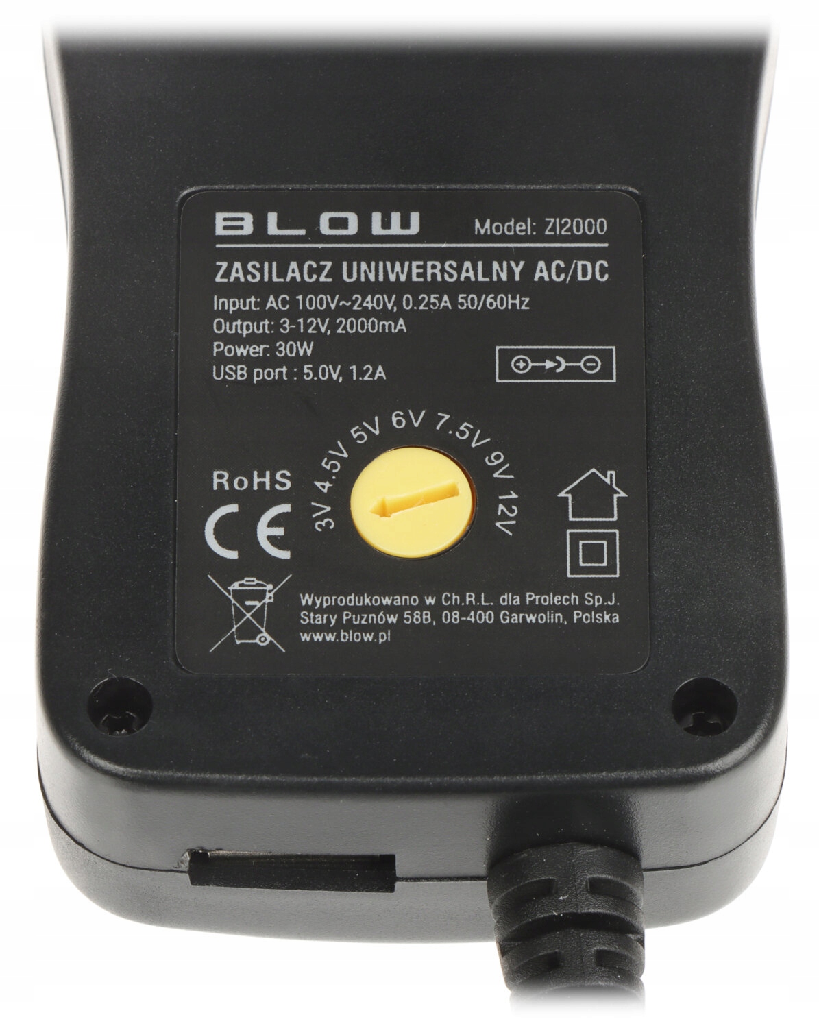 Kapcsolóüzemű tápegység 3-12V/2A/BL Usb