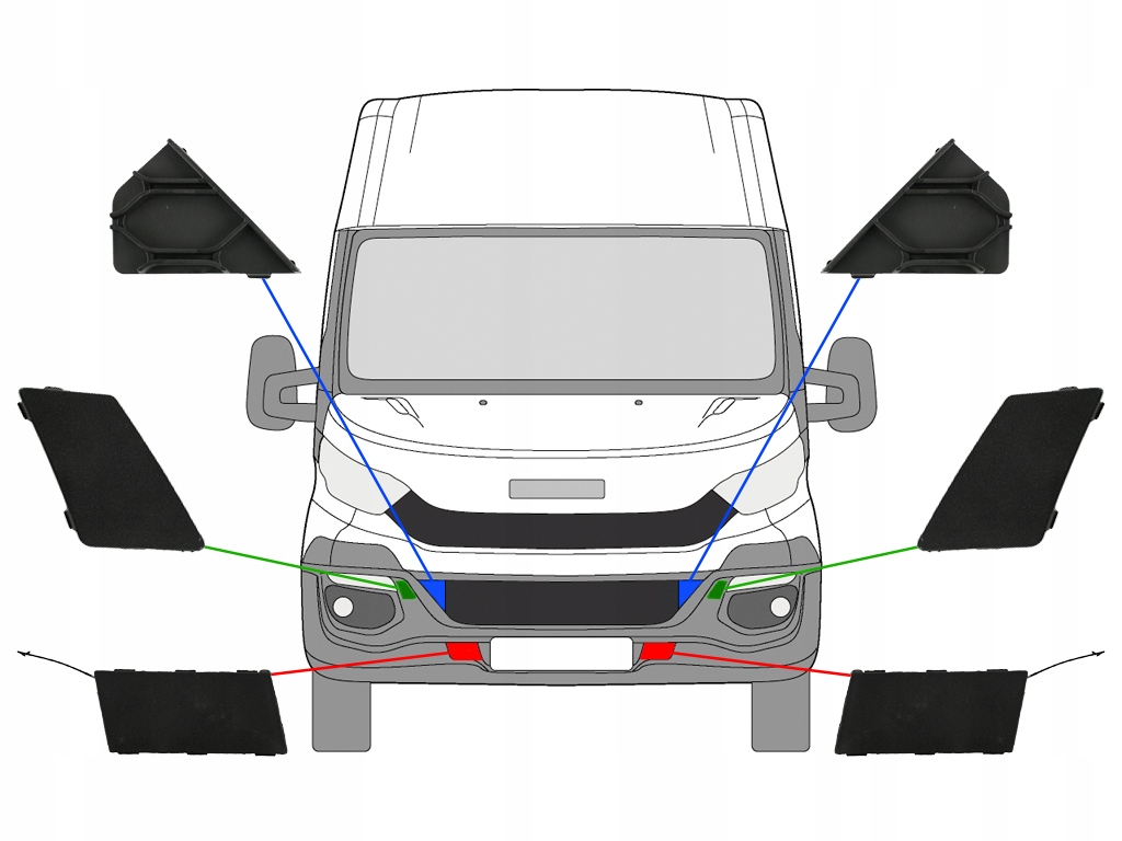 5801629789+92+00+11+22+36 - IVECO DAILY 2014-ОРИГИНАЛЬНЫЕ ЗАГЛУШКИ БАМПЕРА