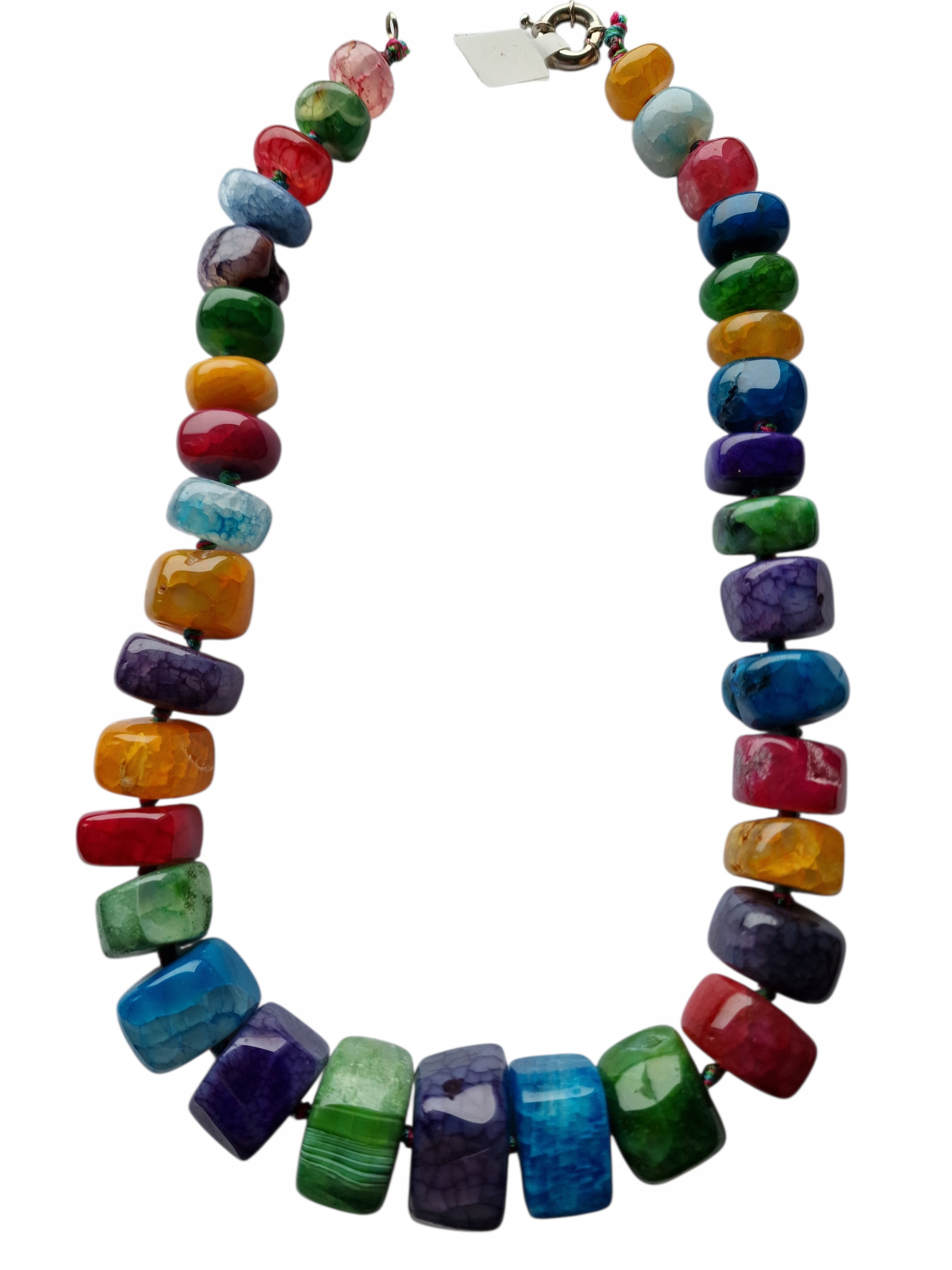 Vintage Achátový Barevný Náhrdelník Velké Velikosti Kameny Věrnosti Dobrá Aura