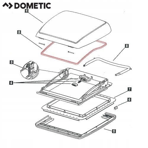 Uszczelka guma okna 40x40 Dometic Mini Heki