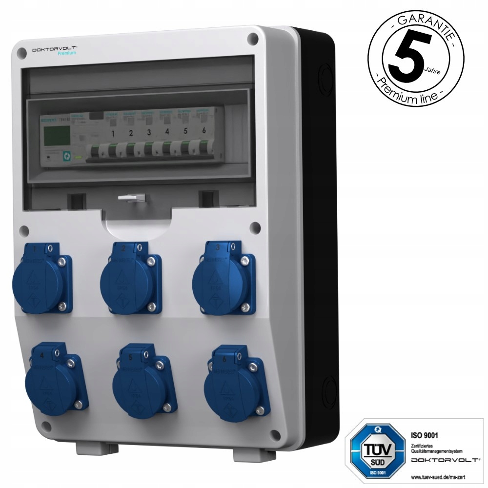 Stavební rozvaděč s počítadlem 1F Siemens pTD-S/FI 6x230V Mennekes DV