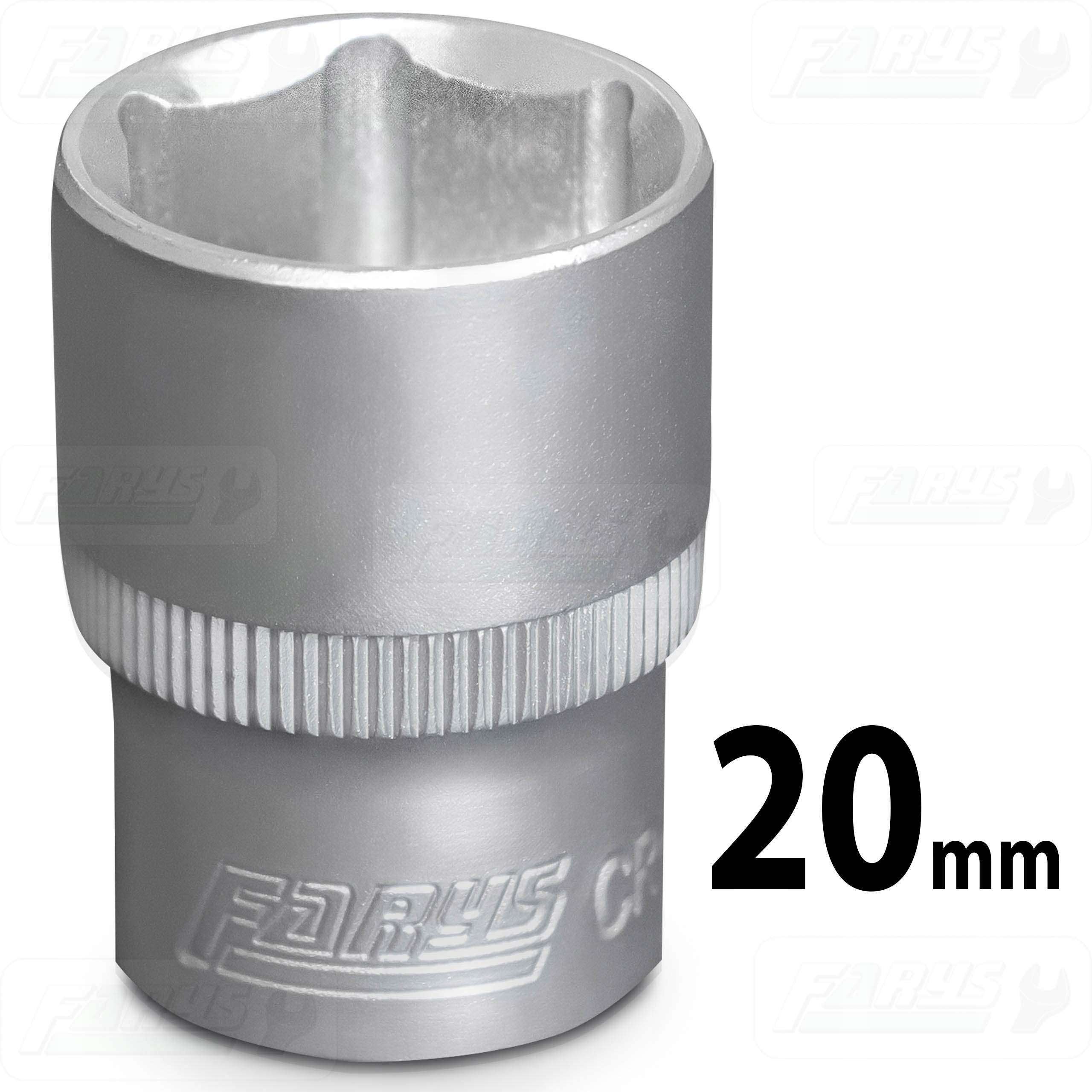 Nasadka 20mm 1/2" Sześciokątna Krótka 6-kątna CrV Mocna Farys FR1213