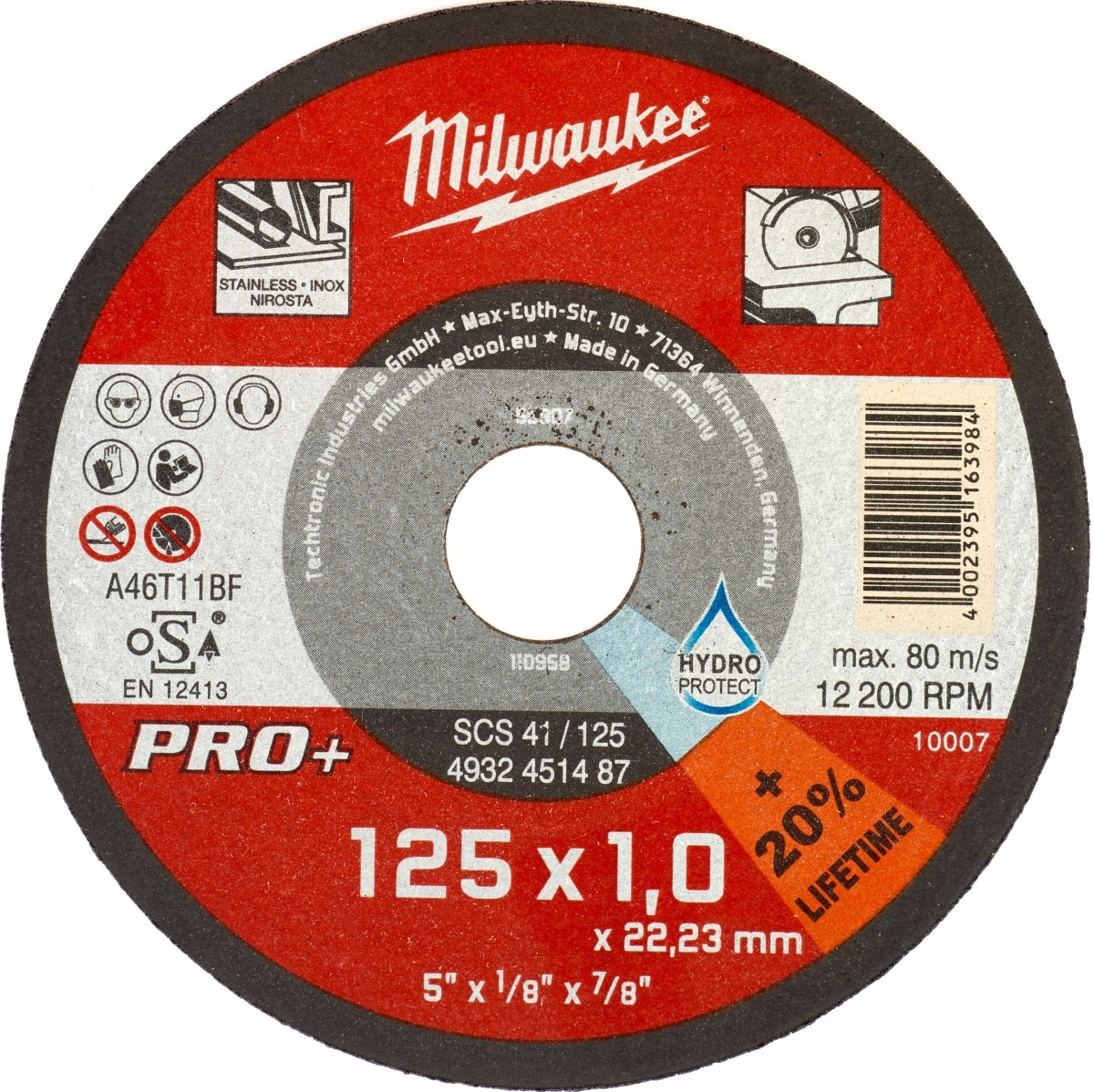 

Tarcza do metalu płaska 125x1 Pro+ 1szt Milwaukee